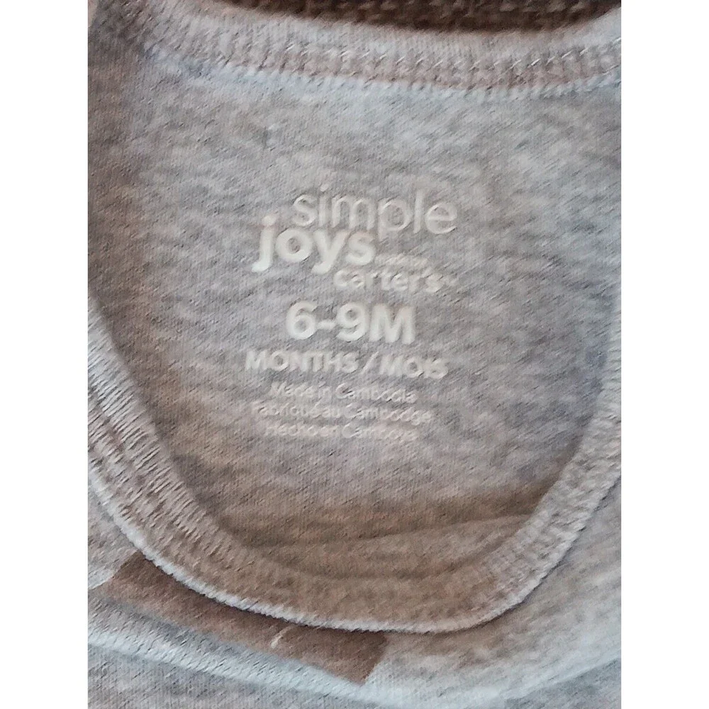 Carters Shirt 6 to 9 month Boys Gray Long sleeve Snap Up Bears